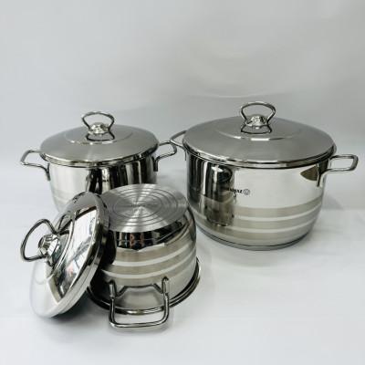 Nồi Inox 304 Korkmaz 24 cm thân thấp A2020 - Thổ Nhĩ Kỳ - Hàng Chính Hãng