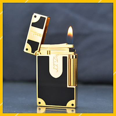 Vỏ Hột Quẹt Bật Lửa Upon D44V Sơn Mài Đen Khuyết Sang Trọng - Dùng Gas Đá Cao Cấp