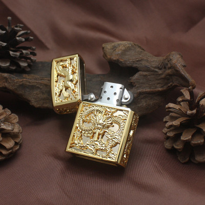 Vỏ Hột Quẹt Bật Lửa Xăng Đá Chief CF0975Y Thiết Kế Đẹp Độc Lạ - Dùng Xăng Bấc Đá Cao Cấp