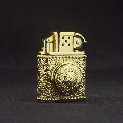 Vỏ Hột Quẹt Bật Lửa Gas Đá 1804-26 Họa Tiết Vòng Xoay 12 Con Giáp Độc Đáo - Hàng Full Hộp