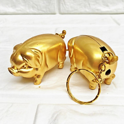 Vỏ Hột Quẹt Bật Lửa Gas Móc Khóa Hình Con Heo Vàng Đẹp Độc Lạ Dùng Gas Cao Cấp