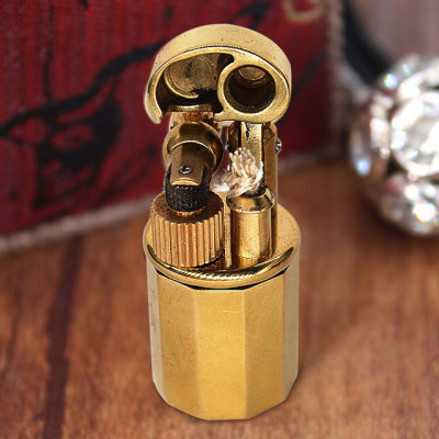 Vỏ Hột Quẹt Bật Lửa Xăng Đá Mini Đồng Z65 Thiết Kế Đẹp Độc Lạ Màu Vàng Trơn - Dùng Xăng Bấc Đá Cao Cấp