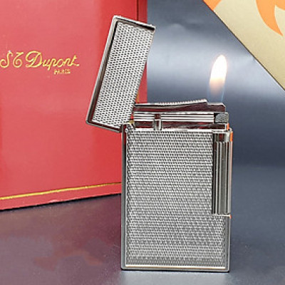 Vỏ Hột Quẹt Bật Lửa ST Upon Hồng Kông Hoa Văn Lưới Kẻ Viền D139T Tiếng Kêu Vang Cực Hay