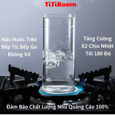 Ly cốc thủy tinh vuông siêu chịu nhiệt dung tích 250/400/480ml uống nước cafe sinh tố cao cấp decor