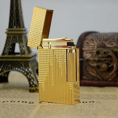 Vỏ Hột Quẹt Bật Lửa Upon D12V Họa Tiết Kẻ Dọc Tạo Lượn Sóng Độc Đáo - Dùng Ga Đá Cao Cấp