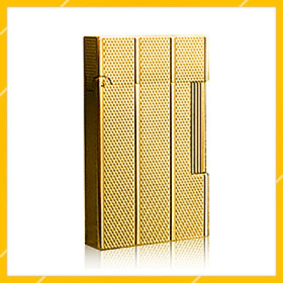 Vỏ Hột Quẹt Bật Lửa Upon D94V Họa Tiết Hình Thoi Mini Kẻ Dọc Màu Vàng - Dùng Gas Đá Cao Cấp