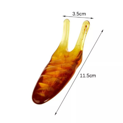 Bộ dụng cụ 3 món cạo gió, ấn huyệt ,massage, thông kinh lạc bằng nhựa resin, màu nâu hổ phách