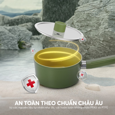 Quánh phủ sứ an toàn Elmich Olive EL-5523OV16 size 16cm
