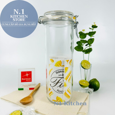 Hũ thủy tinh nắp cài kín hơi đựng mì ý Fido 1360ml - Bormioli Rocco Ý -  Hàng chính hãng