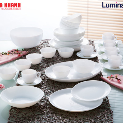 Đĩa Thủy Tinh Luminarc Diwali Trắng 27cm cường lực, chịu nhiệt - 1 đĩa - N3604