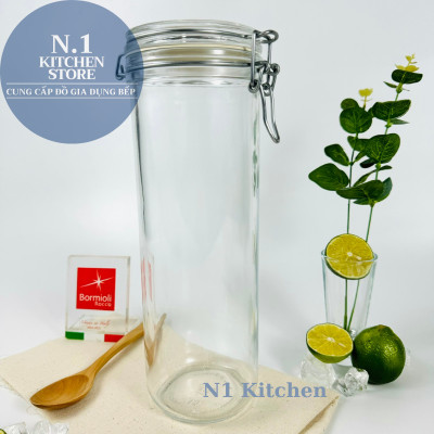 Hũ thủy tinh nắp cài kín hơi đựng mì ý Fido 1360ml - Bormioli Rocco Ý -  Hàng chính hãng
