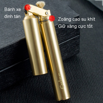 Vỏ Hộp Quẹt Bật Lửa Xăng Đá CF-045 Kiểu Dáng Nhị Khúc Siêu Nhỏ - Vàng