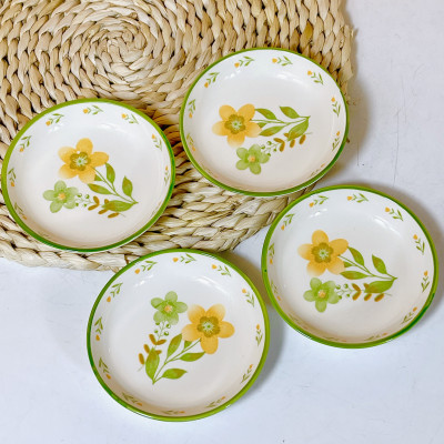 Bộ Bát Đĩa Cao Cấp Gosu Phong Cách hoa xanh mùa hạ hạnh phúc, họa tiết sắc nét độc đáo