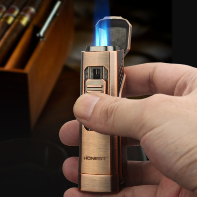 Vỏ Hột Quẹt Bật Lửa Gas Honets BCZ-784 Khò 3 Tia Mạnh Mẽ Có Đục Xi Gà - Nhiều Màu