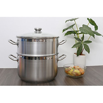 Bộ Nồi Xửng Hấp Fivestar 3 Đáy 26/28/30/32cm Chất Liệu Inox 430 Sáng Bóng, Bền Tốt, Ít Bị Oxy Hóa - Hàng Chính Hãng