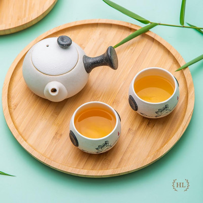 Khay Tre tròn Home Decor | Đĩa gỗ CHỐNG TRƠN TRƯỢT chất liệu gỗ tre cao cấp không xử lý hóa chất