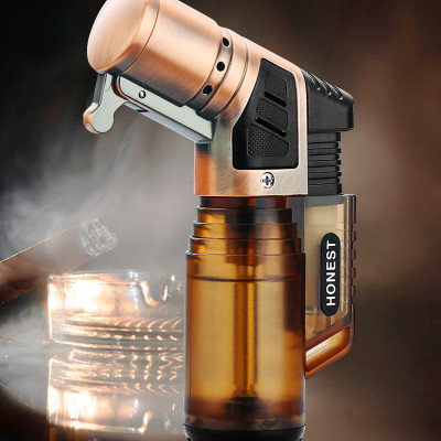 Vỏ Hột Quẹt Bật Lửa Gas Honest BCZ-779 Khò 3 Tia Cực Mạnh, Nhìn Thấy Lượng Gas Bên Trong - Nhiều Màu