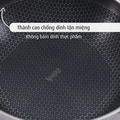 [Hàng chính hãng] Chảo xào/ đa năng sâu lòng inox iMat Hybrid Blackcube 20cm, Phủ chống dính Ceramic đen