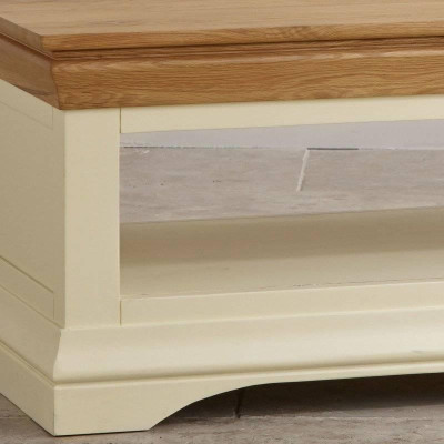 Bàn Trà Country Cottage Gỗ Sồi Ibie LTTCOUO - Trắng (110 x 60 cm)