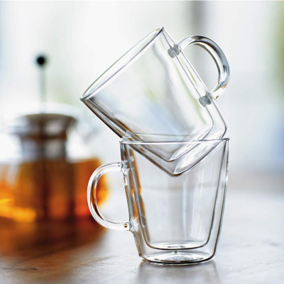 Bộ 2 cốc thủy tinh Bodum Canteen Double Wall Thermo-Glasses 200ml 2 lớp chịu nhiệt Hàng chính hãng