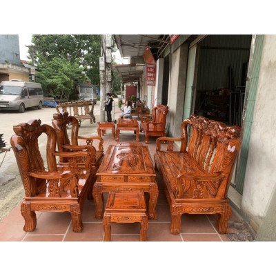 Quốc đào cột 12 gỗ xoan ta phun vân giả mun ,bộ 6 món