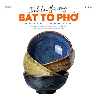 Bát tô phở, tô canh cao cấp D16H7 GOMIE CERAMIC BÁT TRÀNG, men hỏa biến cao cấp.