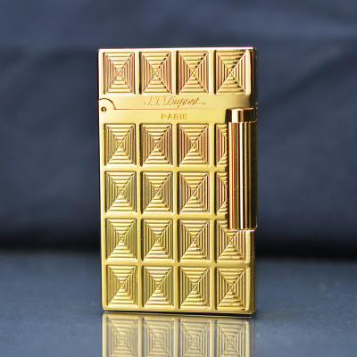 Vỏ Hột Quẹt Bật Lửa Gas Đá S.T Upon D59V Thiết Kế Họa Tiết Ô Vuông 3D Độc Đáo - Dùng Gas Đá Cao Cấp