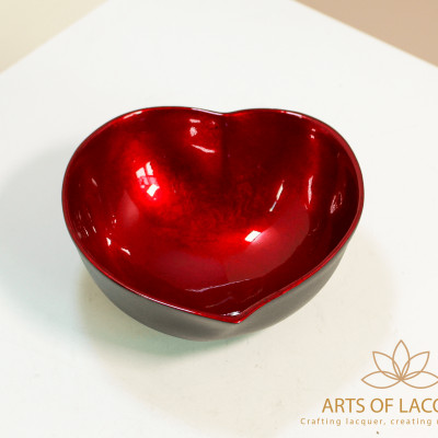 Bát Sơn Mài Trái Tim Đỏ