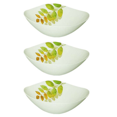 Bộ 3 Tô Thủy Tinh Vuông 145 La Opala Diva Ivory A.S  LAPQ145QAS