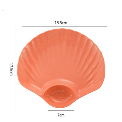 Set 4 Đĩa Nhựa Đựng Thức Ăn, Trái Cây Hình Vỏ Sò Mẫu Mới Nhất- Có Ngăn Để Gia Vị- Hàng Loại 1 Chính Hãng MINIIN