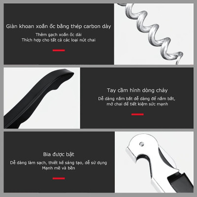 Dụng cụ mở nắp chai, mở rượu vang, khui hộp nhanh chóng và tiện lợi inox bền đẹp rất được ưa chuộng tại Nhật Bản - Pink parot