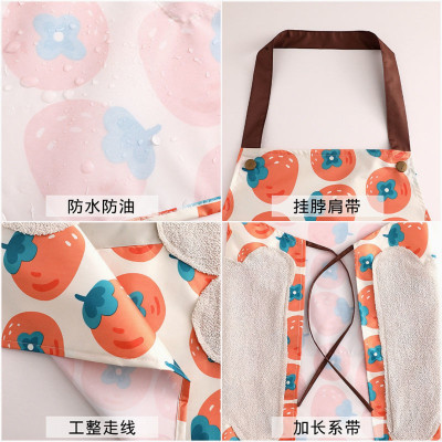 Tạp dề nhà bếp chống thấm nước hình quả cam siêu dễ thương dùng cho nam và nữ - Hàng chính hãng