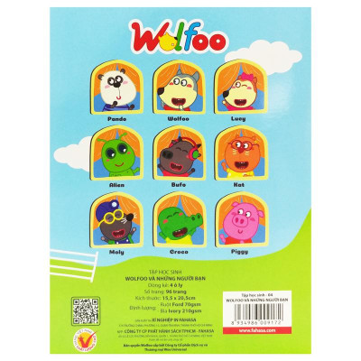 Tập Học Sinh Wolfoo Và Những Người Bạn - 4 Ô Ly 96 Trang 70gsm - Fahasa 03 (Mẫu Bìa Giao Ngẫu Nhiên)
