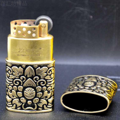 Vỏ Hột Quẹt Bật Lửa Xăng Đá Zorro Z531 Thiết Kế Nhỏ Gọn Tiện Lợi Họa Tiết Hoa Văn - Dùng Xăng Bấc Đá Cao Cấp