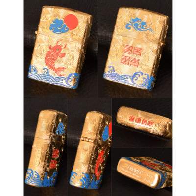 Vỏ Hột Quẹt Bật Lửa Hộp Quẹt Xăng Đá Zorro Z-92035B Họa Tiết Con Cá Vàng Đẹp Độc Lạ sang trọng - Dùng Xăng Bấc Đá Cao Cấp