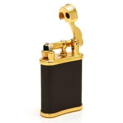 Vỏ Hột Quẹt Bật Lửa Xăng Bấc Đá Jifeng JF-018B Bằng Đồng Sơn Mài Nền Đen