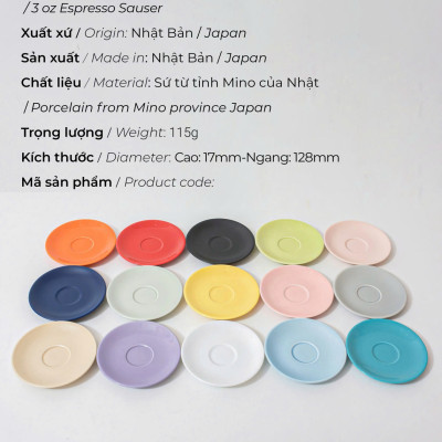 Đĩa sứ Origami Espresso Saucer 128mm