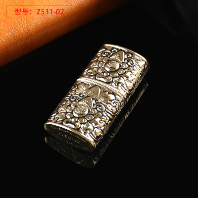 Vỏ Hột Quẹt Bật Lửa Xăng Đá Zorro Z531 Thiết Kế Nhỏ Gọn Tiện Lợi Họa Tiết Hoa Văn - Dùng Xăng Bấc Đá Cao Cấp