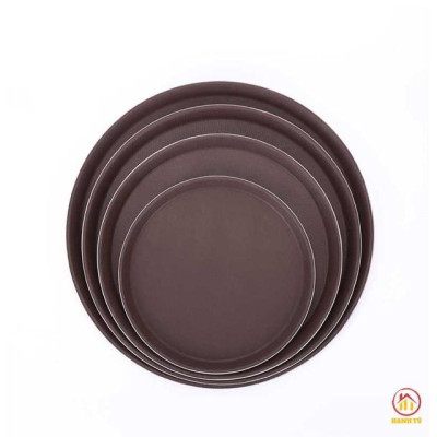 Khay tròn trống trơn trượt,khay bưng bê quán ba rơi không vỡ chất liệu dầy 3 cỡ