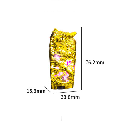 Vỏ Hột Quẹt Bật Lửa Gas D039 Lộ Thiên Ốp Họa Tiết Rồng Nổi Độc Đáo Có Đèn Led Cực Kỳ Nổi Bật-Nhiều Màu