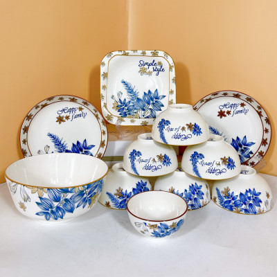 Bộ Bát Đĩa Cao Cấp Gosu Phong Cách Lá Xanh, họa tiết sắc nét độc đáo