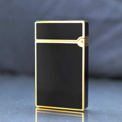 Vỏ Hột Quẹt Bật Lửa Gas Đá S.T Upon D86v Thiết Kế Họa Tiết Sơn Mài Đen In Quốc Huy Indonesia Độc Đáo - Dùng Gas Đá Cao Cấp