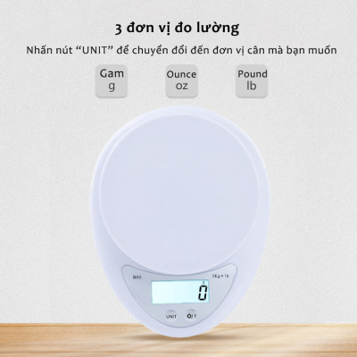 Cân Tiểu Ly Điện Tử Mini Nhà Bếp Cân Thực Phẩm Loại 5Kg Tiện Lợi Cân Tiểu Ly Điện Tử Nhà Bếp Mini Làm Bánh Đồ Ăn Nguyên Liệu Chính Xác Cao Tặng Kèm Pin
