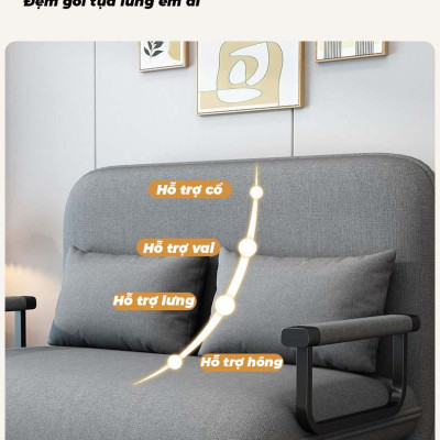 Giường Ghế Sofa Gấp Gọn (TẶNG KÈM 1 GỐI) Cho Văn Phòng, Nhà Khách Chính Hãng NIKITA