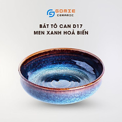 Bát Tô Cạn Men Xanh Hoả Biến 17x5cm - Tô Cạn D17 - Tô Nông