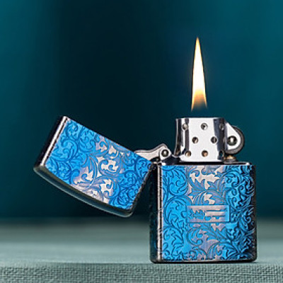 Vỏ Hột Quẹt Bật Lửa Hộp Quẹt Xăng Đá Zorro Z92021 Họa Tiết Hoa Văn Màu Sắc Nổi Bật - Dùng Xăng Bấc Đá Cao Cấp