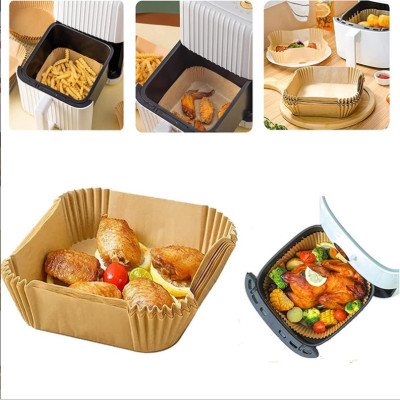 Set 50 Giấy Lót Nồi Chiên Không Dầu Hấp Bánh Hình Vuông 20cm Không Dính Dùng Một Lần Cho Nhà Bếp - HÀNG CHÍNH HÃNG MINIIN