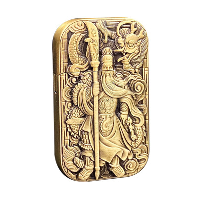 Vỏ Hột Quẹt Bật Lửa Xăng Đá HG05-QC Họa Tiết Quan Công Độc Lạ - Nhiều màu