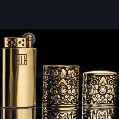 Vỏ Hột Quẹt Bật Lửa Xăng Đá Hoa Văn Kuboy K6200 Hoa Văn Cổ Điển