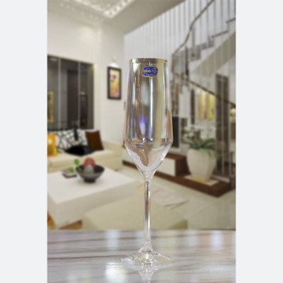 Ly Champagne pha lê Tiệp Khắc cao cấp BOHEMIA 2169, dung tích 220 ml - Hàng chính hãng